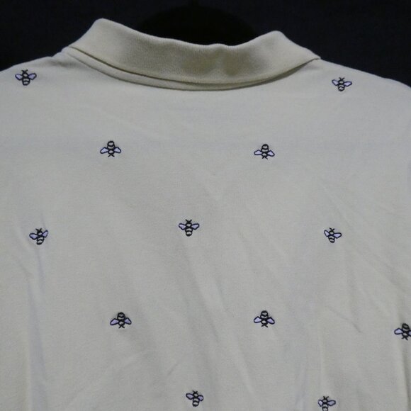 CROFT & BARROW | large | Yellow Polo Short Sleeve With Embroidered Bees All Over - Picture 11 of 16